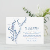 North Beach MD Bruiloft Welkom en Routebeschrijvin Bedankkaart (Staand voorkant)