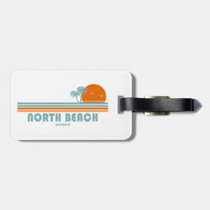 North Beach Tybee Island Georgia Sun Palm Trees Bagagelabel