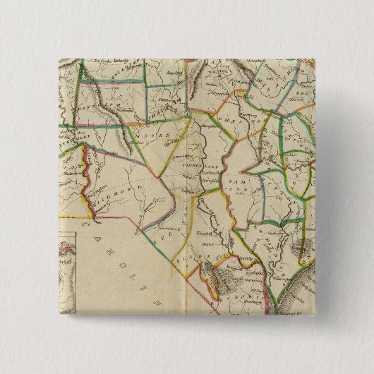 North Carolina 5 Vierkante Button 5,1 Cm (Voorkant)