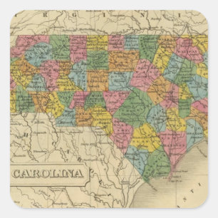 North Carolina 9 Vierkante Sticker