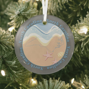 North Carolina Beaches Glas Ornament