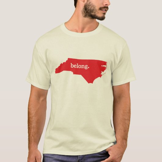 North Carolina Belong State Map T-shirt (Voorkant)