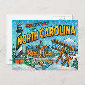NORTH CAROLINA BRIEFKAART (Voorkant / Achterkant)