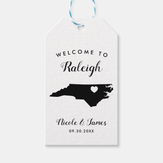 North Carolina bruiloft welkomsttas cadeau Labels Cadeaulabel (Voorkant)