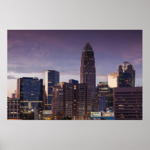 North Carolina, Charlotte, opgeheven uitzicht Poster