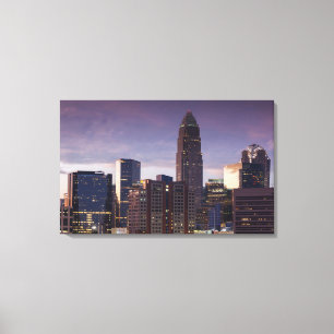 North Carolina, Charlotte, verhoogd zicht Canvas Afdruk