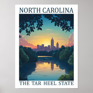 North Carolina de Tar Heel Staat USA Reisbestemmin Poster