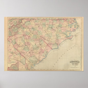 North Carolina en South Carolina Poster
