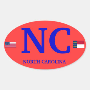 North Carolina* Europese stijl Ovaal Ovale Sticker