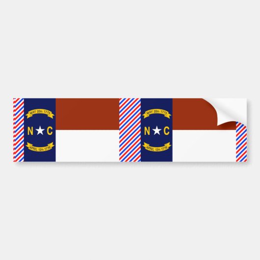 North Carolina Flag Bumpersticker (Voorkant)