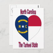North Carolina Flag Heart Briefkaart (Voorkant / Achterkant)