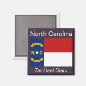 North Carolina Flag Magnet Magneet (Voorkant / Achterkant)
