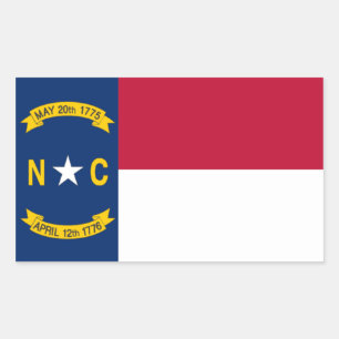 North Carolina Flag Rechthoekige Sticker