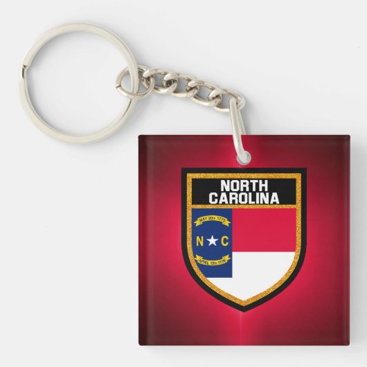 North Carolina Flag Sleutelhanger (Voorkant)