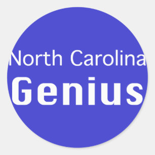 North Carolina Genius Cadeaus Ronde Sticker