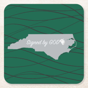 North Carolina ,Gesigneerd door God Vierkante Kartonnen Onderzetter
