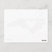 North Carolina Gray State Map Shape met Heart Briefkaart (Achterkant)