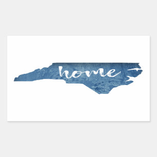 North Carolina Home Houtkorrel Rechthoekige Sticker