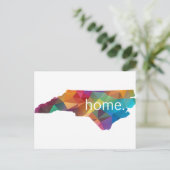 North Carolina HOME Low Poly Briefkaart (Staand voorkant)