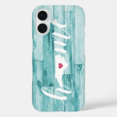 North Carolina Home State Turquoise Wood Kijk Case-Mate iPhone Case (Achterkant)