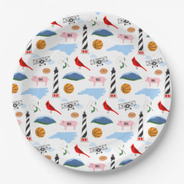 North Carolina Icons Papieren Borden Papieren Bordje