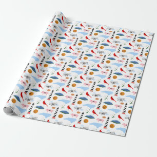 North Carolina Icons Wrapping Paper Cadeaupapier