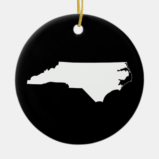 North Carolina in White en Black Keramisch Ornament (Voorkant)