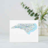 North Carolina Interstate Map Briefkaart (Staand voorkant)