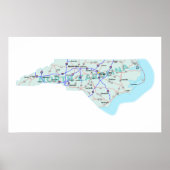 North Carolina Interstate Map Print (Voorkant)