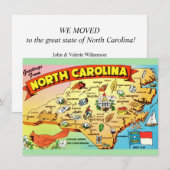 North Carolina kaart bewegende aankondiging (Voorkant / Achterkant)