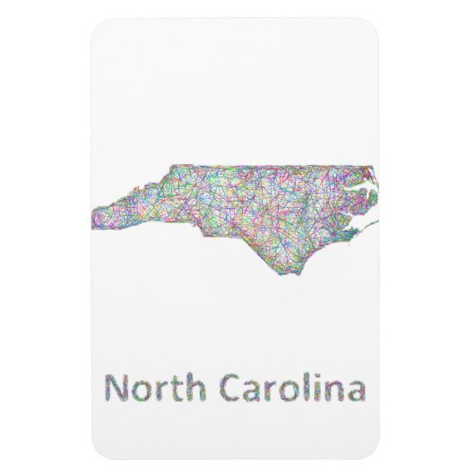 North Carolina kaart Magneet (Verticaal)