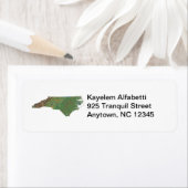 North Carolina Kaart Retouradres Label (Insitu)