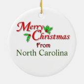 North Carolina kerstboomversiering Keramisch Ornament (Achterkant)