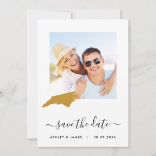 North Carolina Map Photo Wedding Save the Date