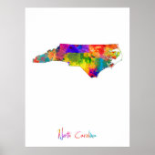 North Carolina Map Poster (Voorkant)