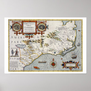 North Carolina, met de titel "Virginiae item et Fl Poster