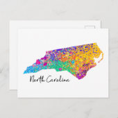 North Carolina Modern Map Briefkaart (Voorkant / Achterkant)