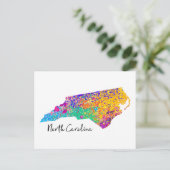 North Carolina Modern Map Briefkaart (Staand voorkant)
