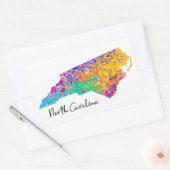 North Carolina Modern Map Rechthoekige Sticker (Envelop)