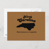 North Carolina Motto- Waar tabak een groente is Briefkaart (Voorkant / Achterkant)