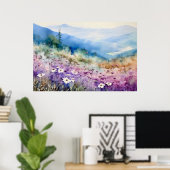 North Carolina Mountain Landscape Art Poster (Thuiskantoor)