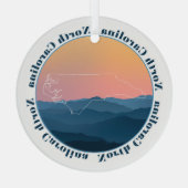 North Carolina Mountains Glas Ornament (Achterkant)
