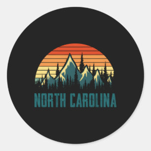 North Carolina Mountains Natuur Wandelstijl Ronde Sticker