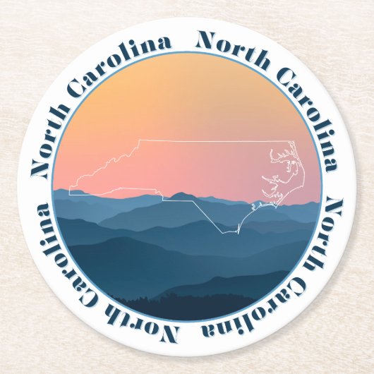 North Carolina Mountains Ronde Kartonnen Onderzetter (Voorkant)