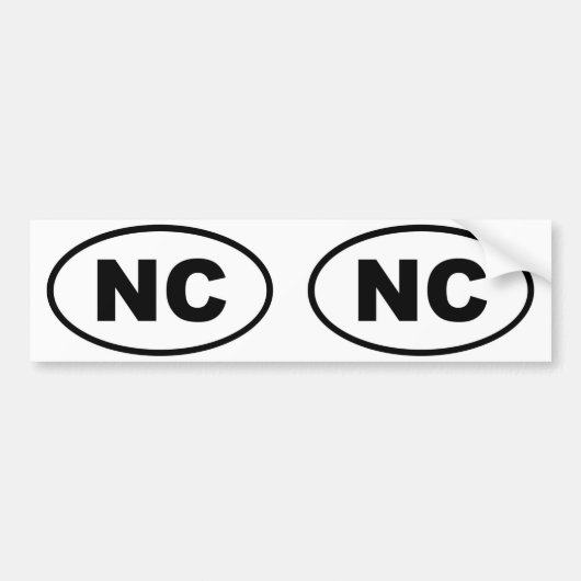 North Carolina NC ovaal Bumpersticker (Voorkant)
