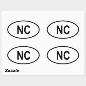 North Carolina "NC" Ovale Sticker (Vel)