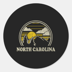 North Carolina Nc T-shirt vintage wandelen bergen Ronde Sticker