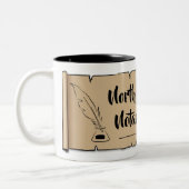 North Carolina Noteerbare Public Scroll Feather Qu Tweekleurige Koffiemok (Links)