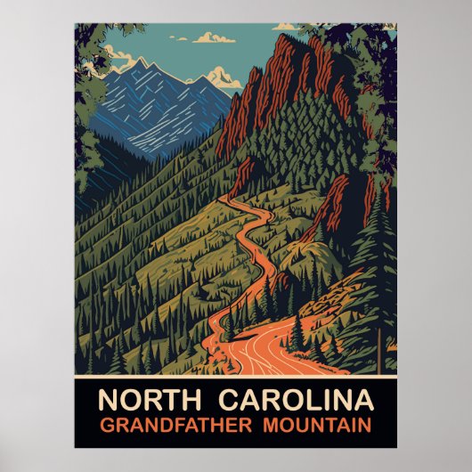 North Carolina, Opa berg, Reizen Poster (Voorkant)