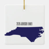 North Carolina Persoonlijke Kerstmis Keramisch Ornament (Achterkant)